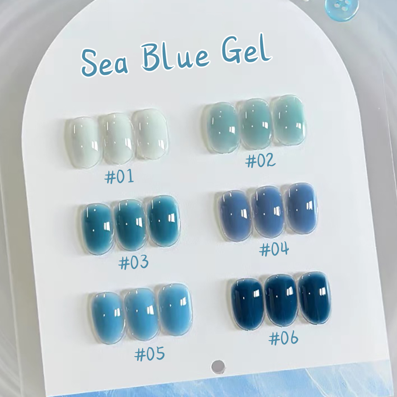 Nail Art Ice Blue - 1-10 szt. WS Ice Transparent Blue