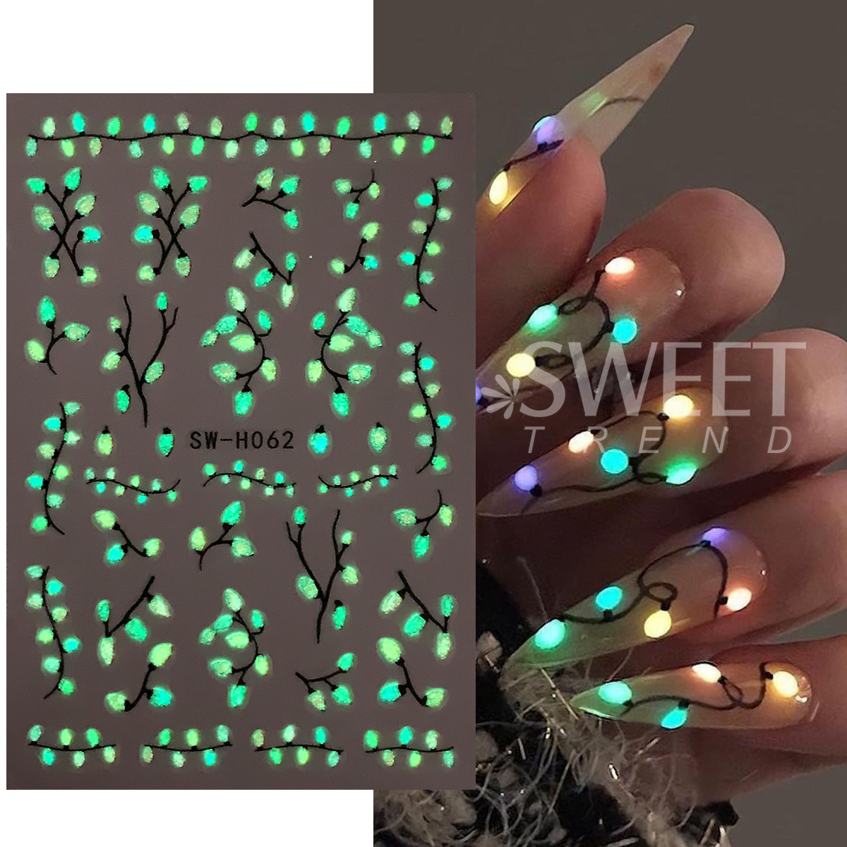 3 szt. świecących naklejek na  – Nail Art Trend 2026 recenzja i cena