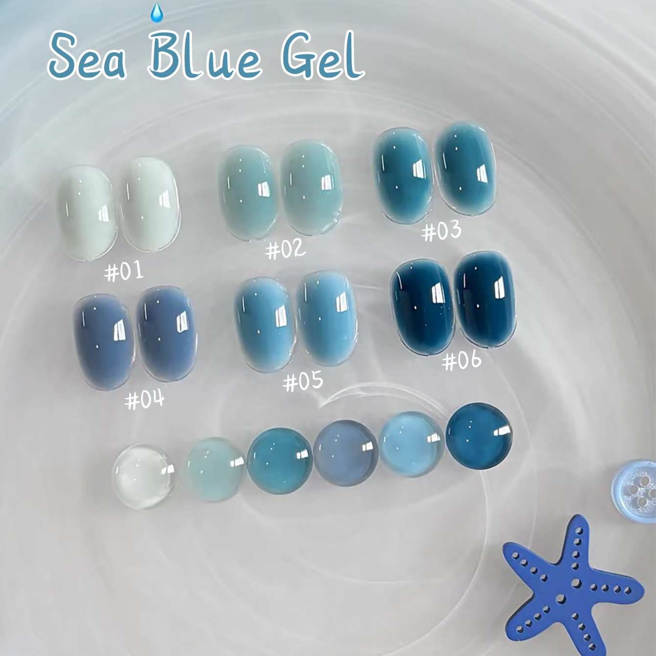 1-10 szt. WS Ice Transparent B – Nail Art Ice Blue recenzja i cena